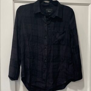 Rails Black Plaid Button-Up Shirt